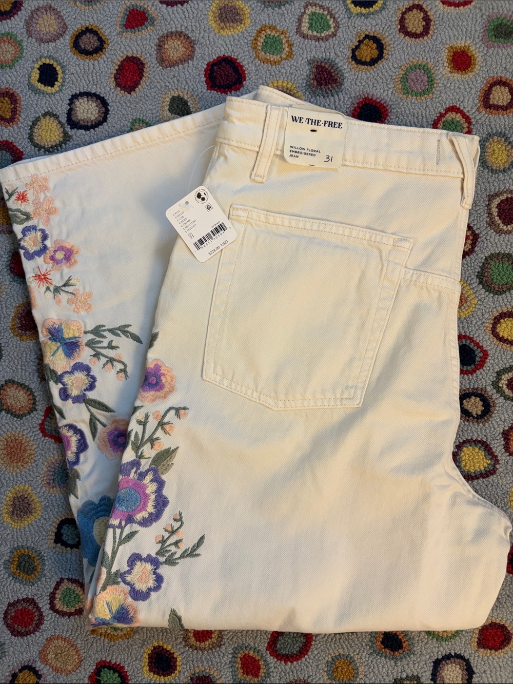 NWT We The Free Willow Floral Embroidered Jeans - Picture 5 of 10